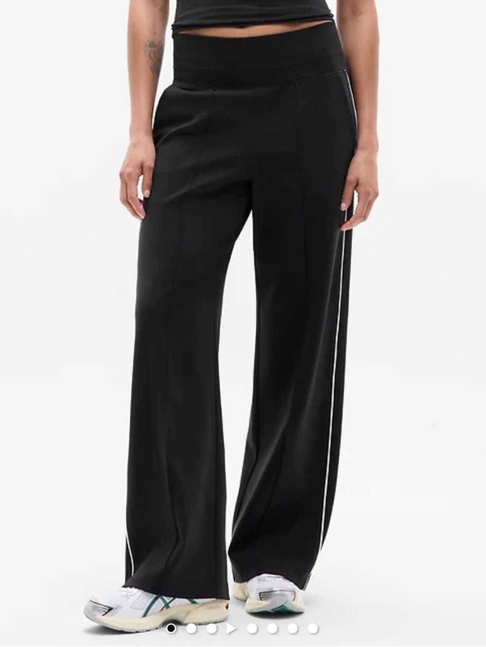 Athleta Venice Black Wide-Leg stripe Track Pants sz M